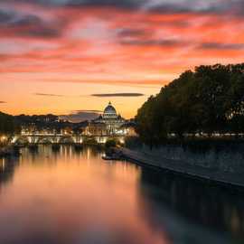 Ponte Umberto I al tramonto