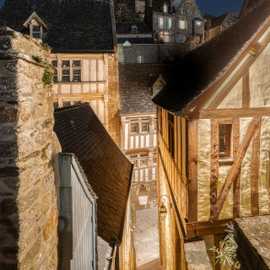 Mont-Saint-Michel-Interno di notte